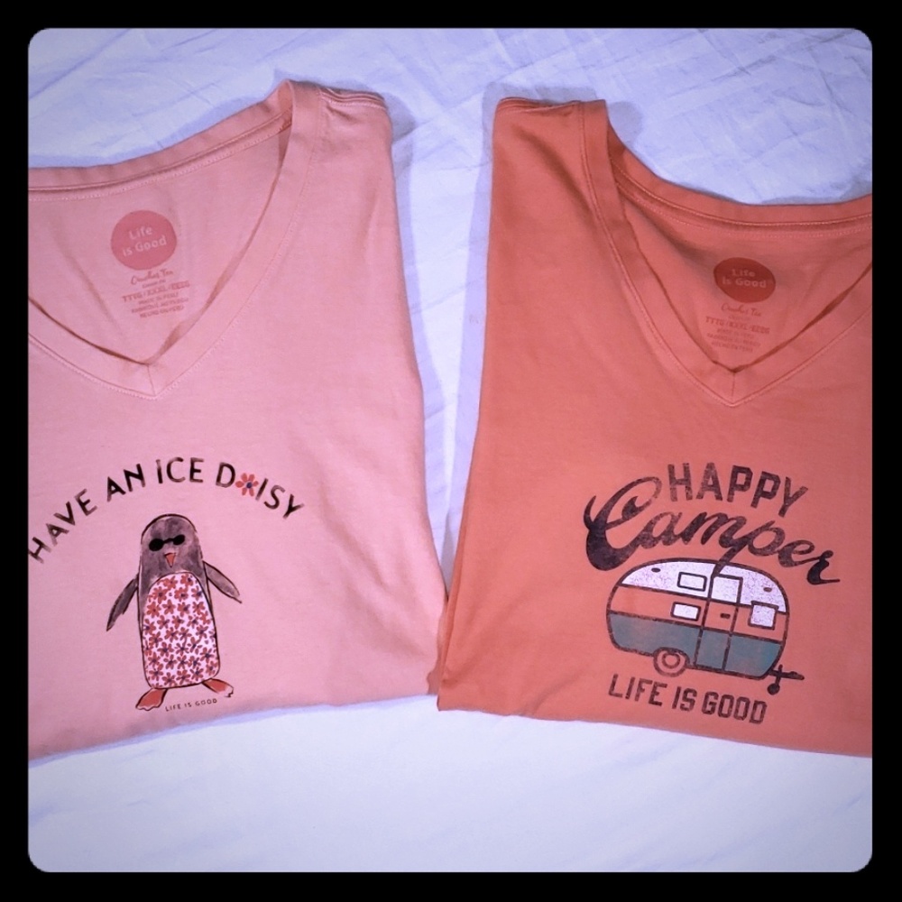 2 Life Is Good Long Sleeve Tees T-Shirts XXXL 3X